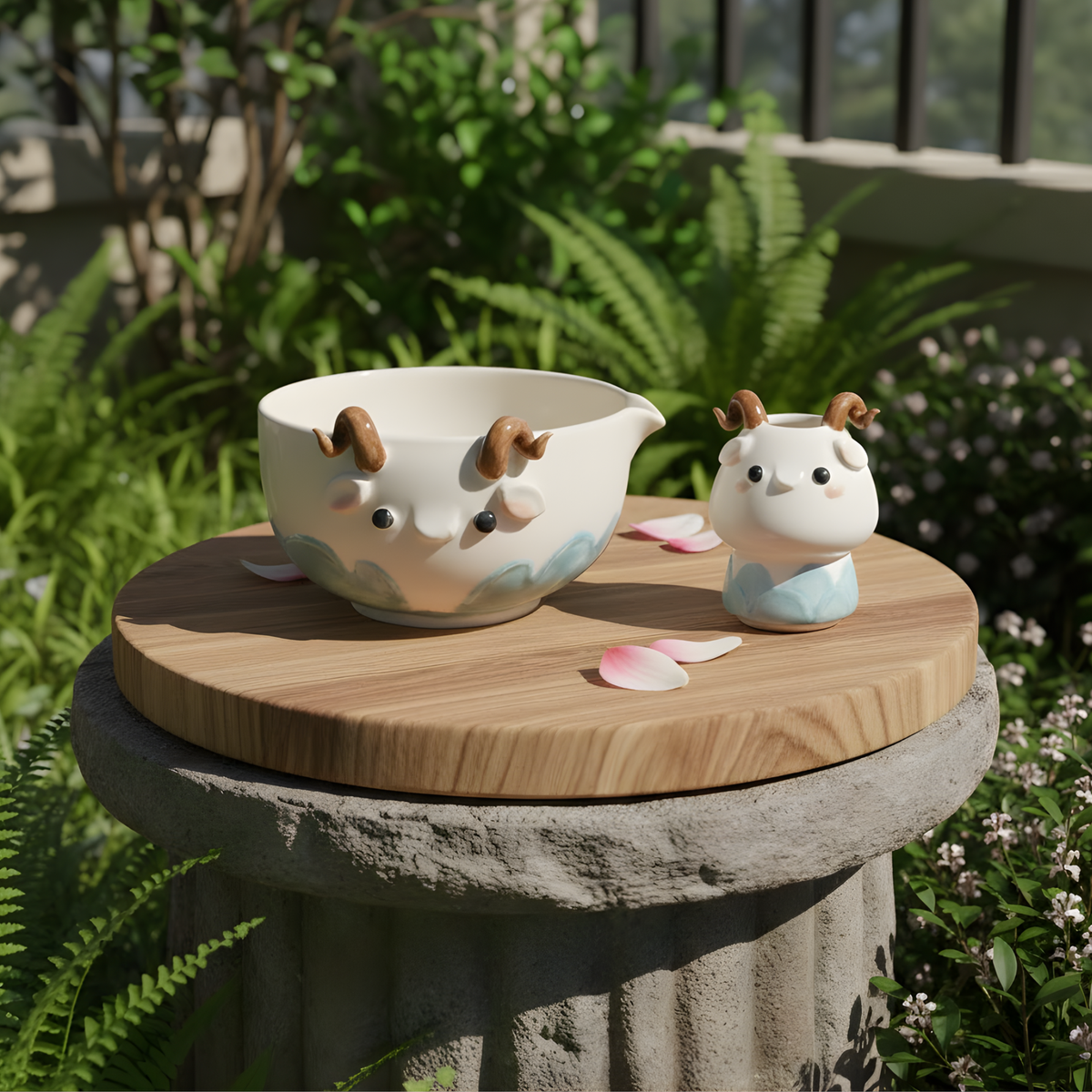 Handcrafted 3D Baby Dragon Ceramic Matcha Bowl with Spout • HX18
