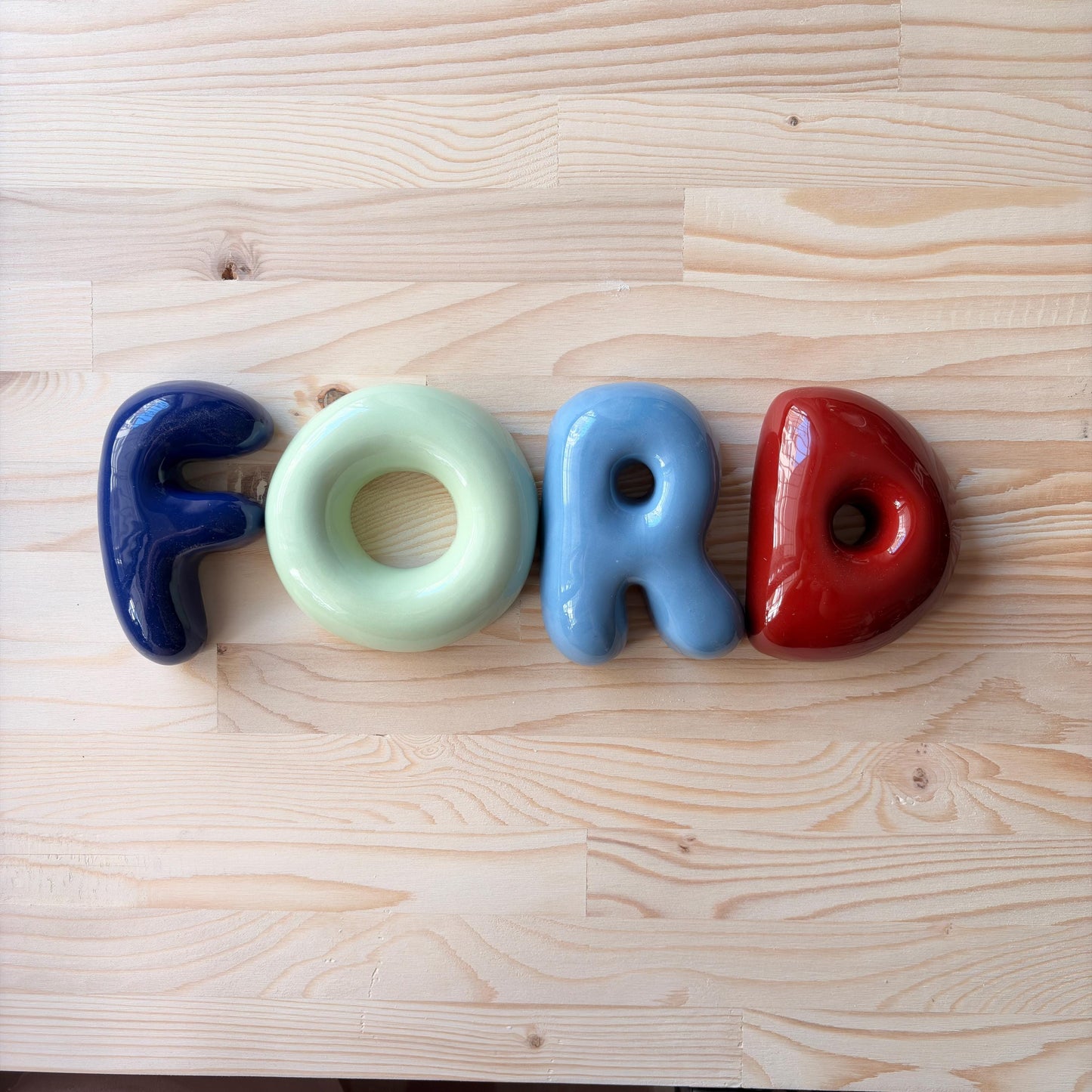 Personalized Baby Gift , Ceramic Bubble Letters-Personalized Ceramic Letter- Handmade Wall Decor
