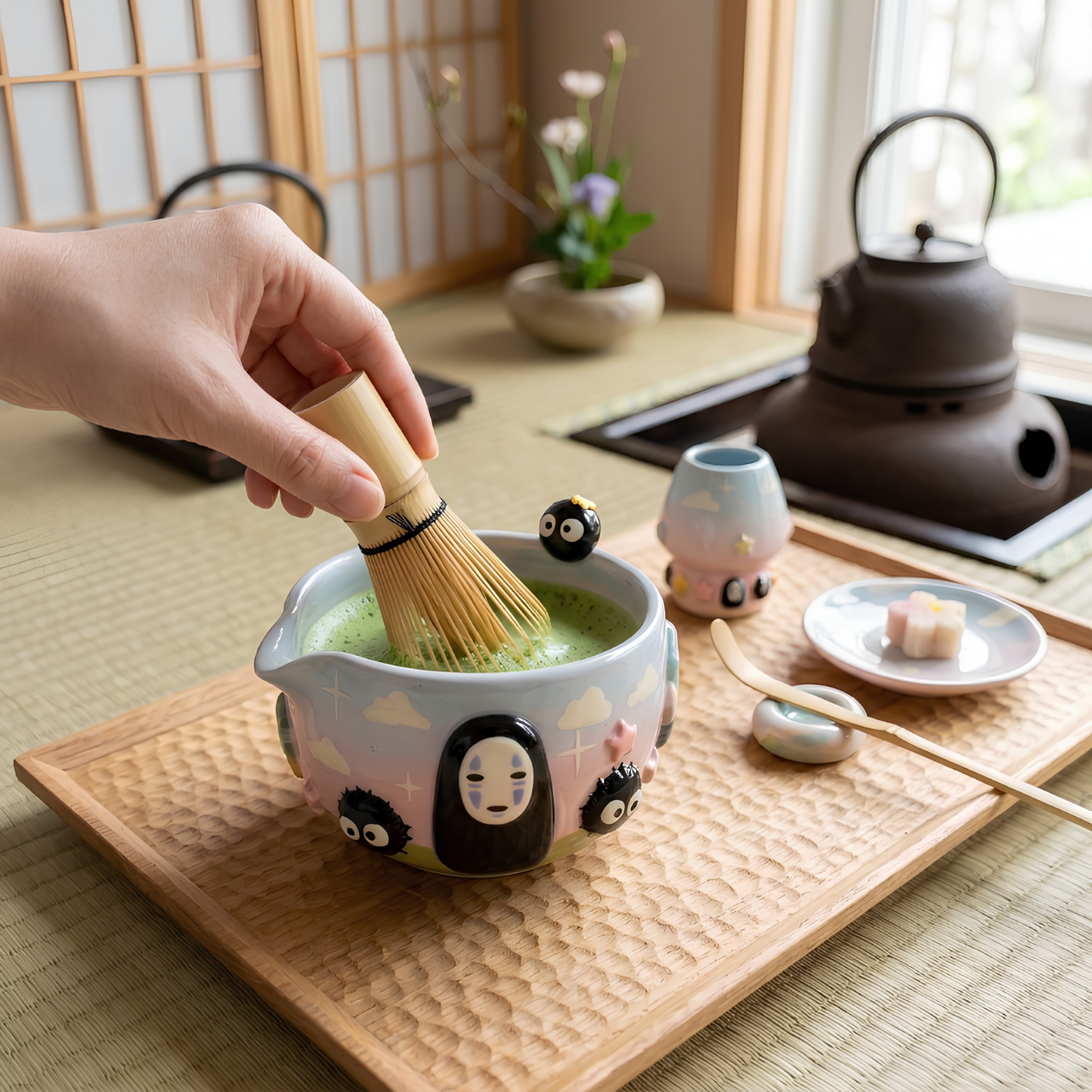 Ombre Noface Matcha Bowl | Handmade Ceramic Chawan | LA026