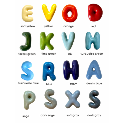 Ceramic Bubble Letters-Personalized Ceramic Letter- Handmade Wall Decor | LA006