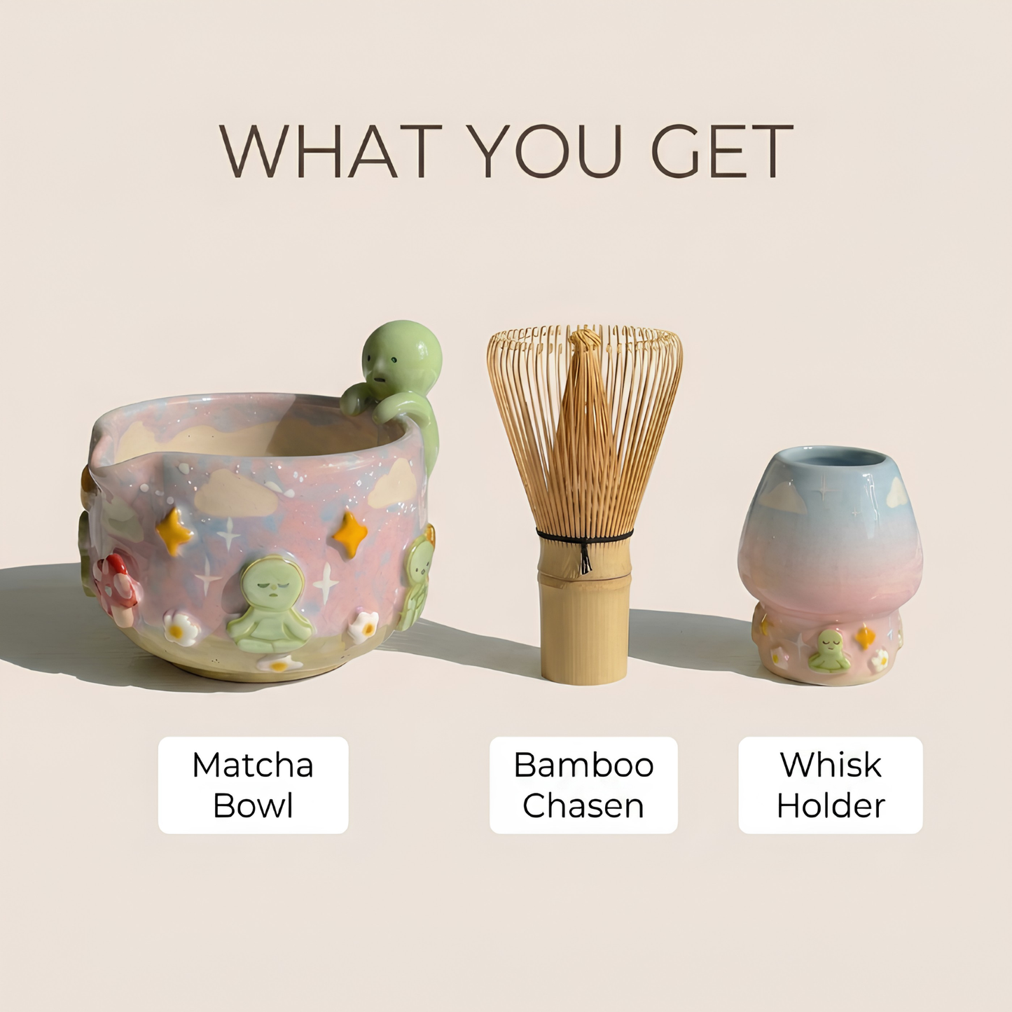 Ombré Smiski Matcha Bowl | Handmade Ceramic Chawan | LA021