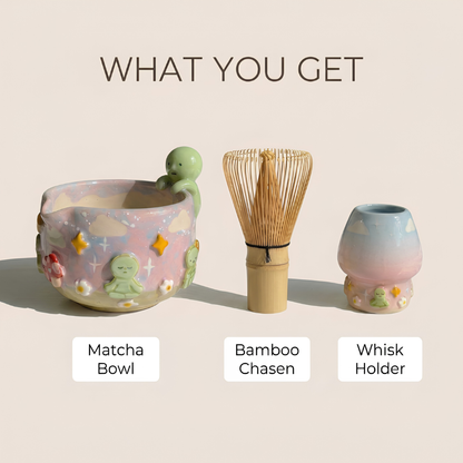 Ombré Smiski Matcha Bowl | Handmade Ceramic Chawan | LA021