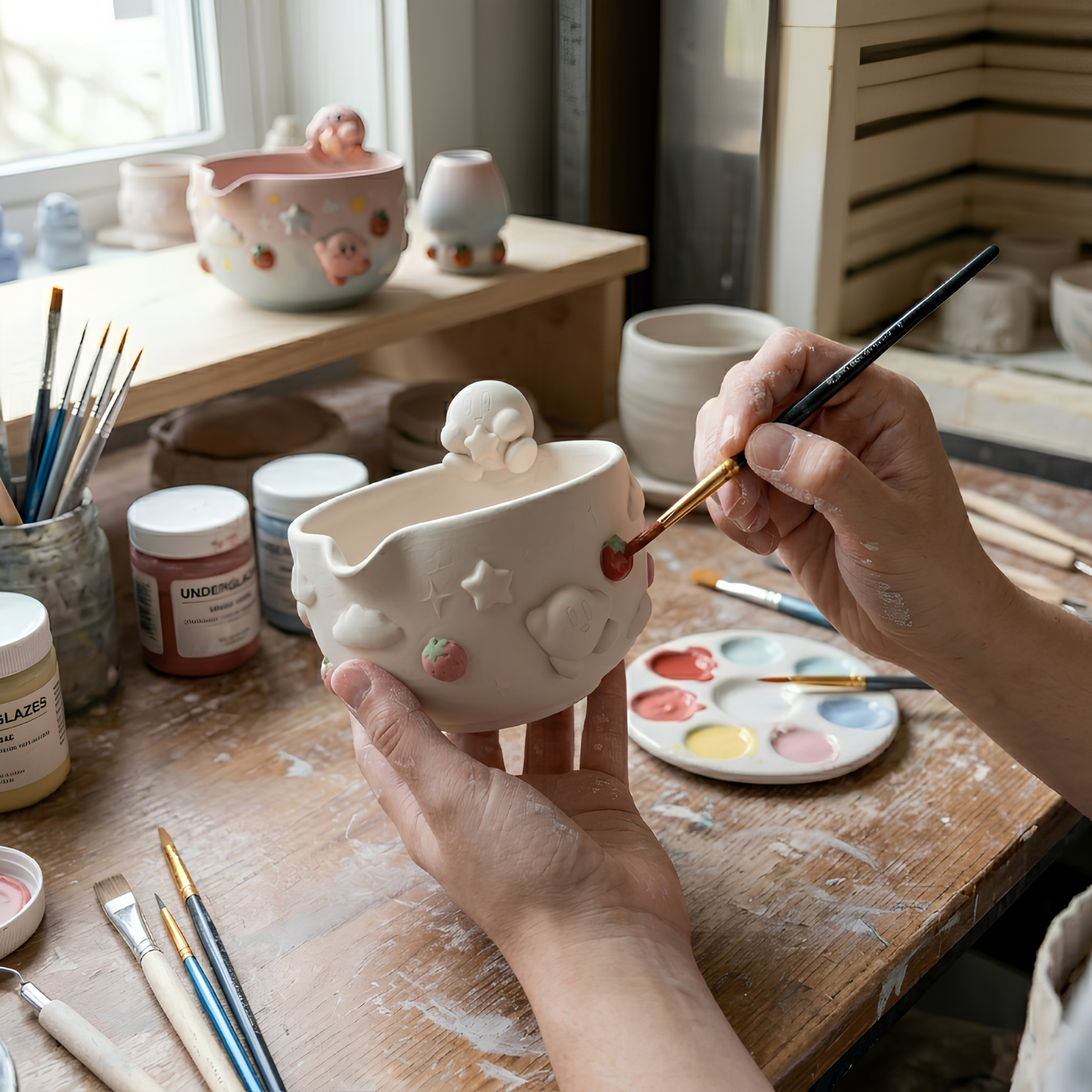 Ombre Kirby Matcha Bowl | Handmade Ceramic Chawan | LA016