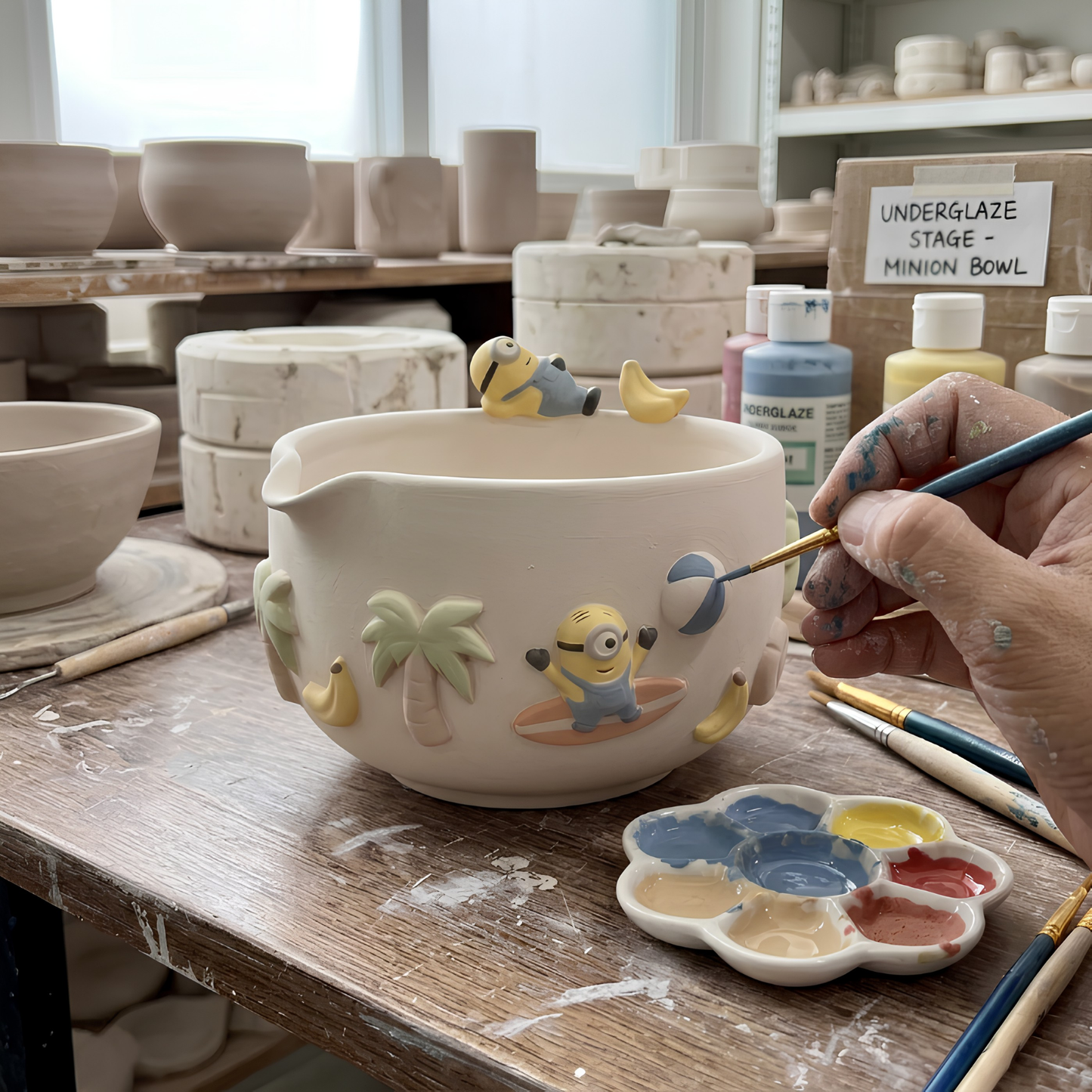 Ombre Minion Matcha Bowl | Handmade Ceramic Chawan | LA027