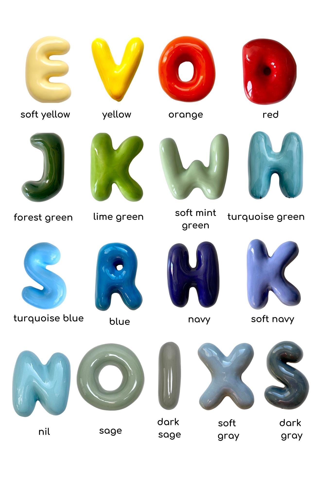 Handmade Custom Ceramic Letters,Personalized Baby Gift