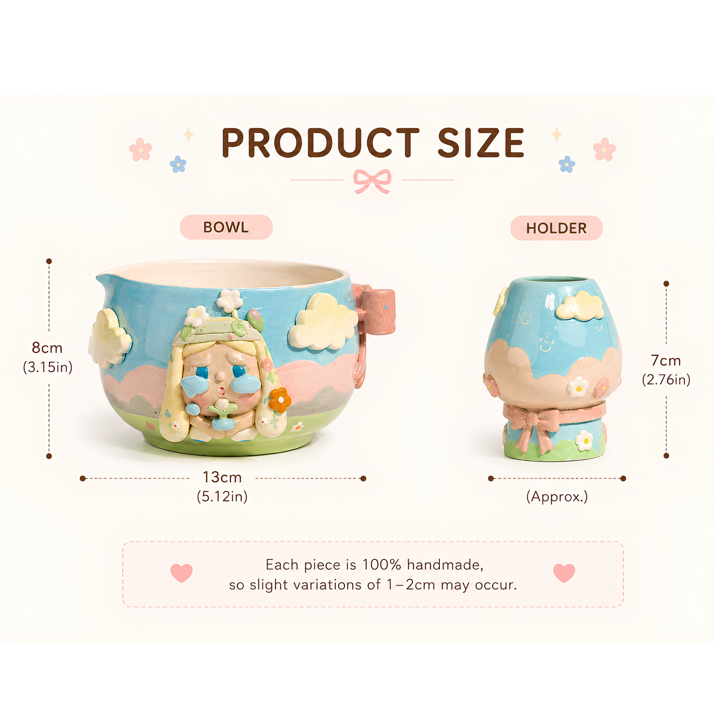 Limited Cry Baby 3D Handcrafted Ceramic Matcha Bowl and Whisk Holder Set – Whimsical Matchawan • HX03