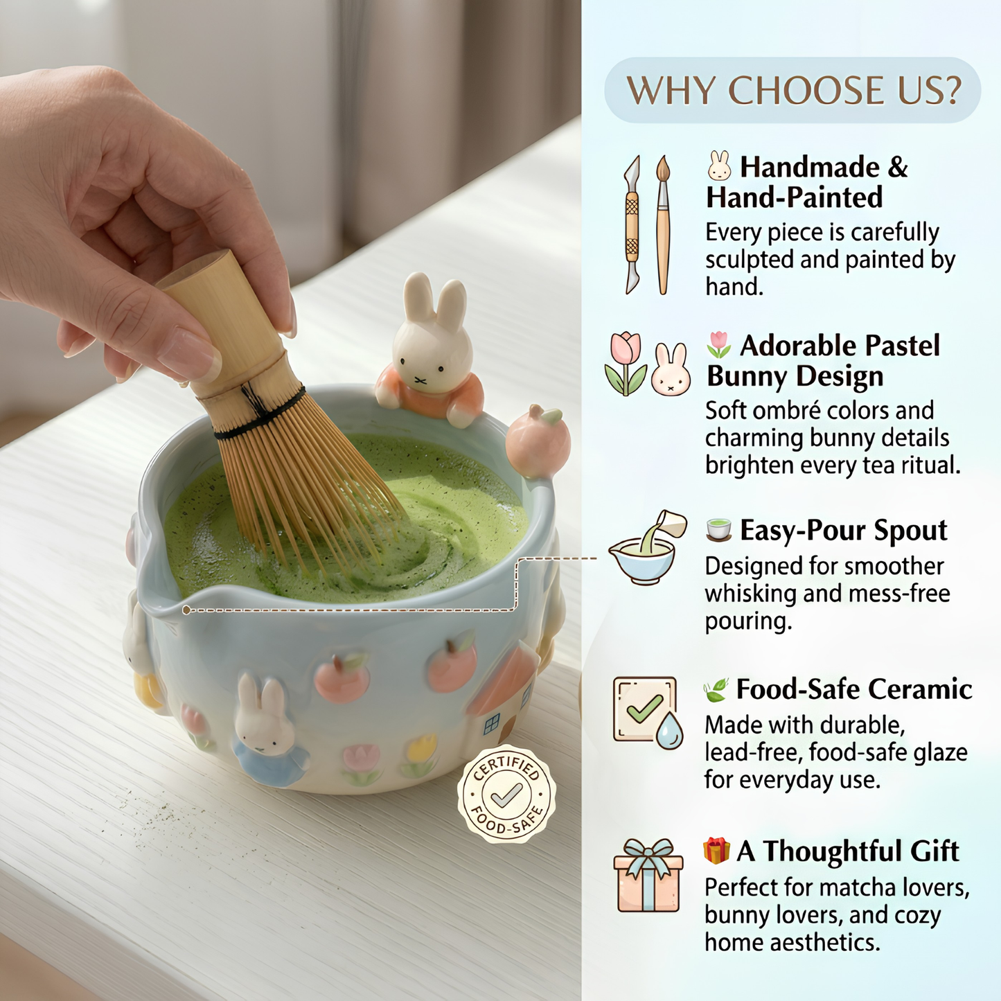 Ombre Miffy Matcha Bowl | Handmade Ceramic Chawan | LA025