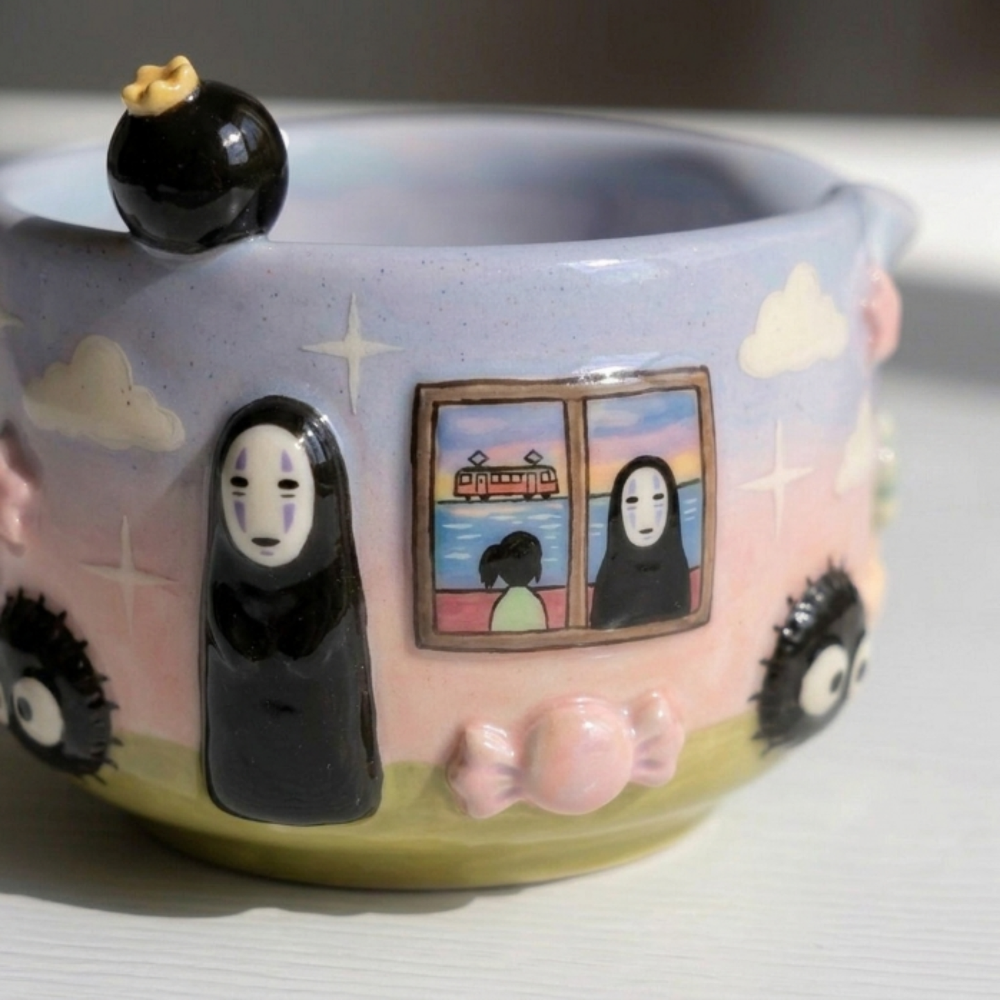 Ombre Noface Matcha Bowl | Handmade Ceramic Chawan | LA026