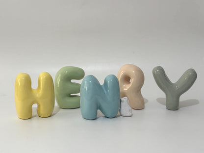 Free Standing Ceramic Letter - Handmade Custom Ceramic Letters | LA015