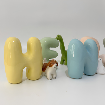 Free Standing Ceramic Letter - Handmade Custom Ceramic Letters | LA015