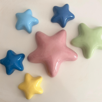 Handmade Ceramic Bubble Stars – Glossy Pastel Nursery Wall Art | LA001