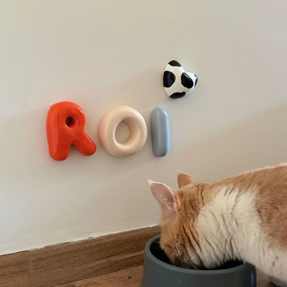 Personalized Ceramic Pet Name Letters – Mini 8cm Bubble Wall Decor | LA007