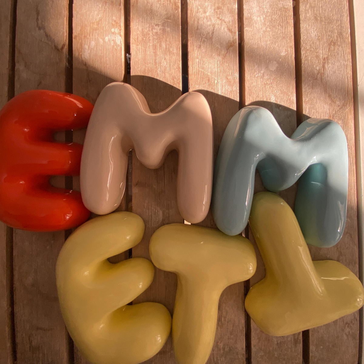 Ceramic Bubble Letters-Personalized Ceramic Letter- Handmade Wall Decor | LA006