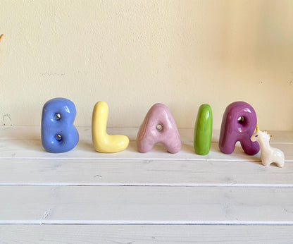 Free Standing Ceramic Letter - Handmade Custom Ceramic Letters | LA015