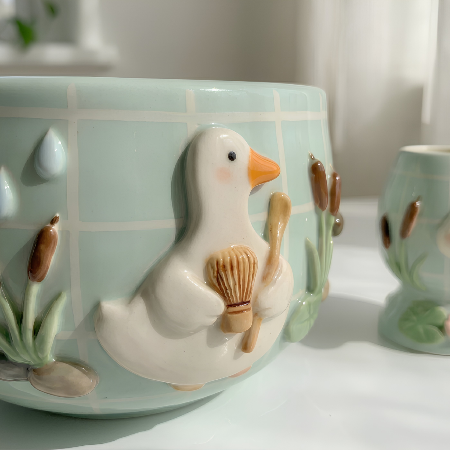 Green Frog Matcha Bowl | Handmade Ceramic Chawan | LA012