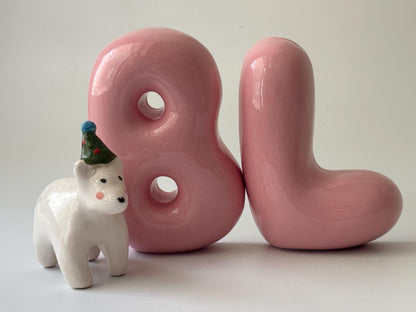 Free Standing Ceramic Letter - Handmade Custom Ceramic Letters | LA015