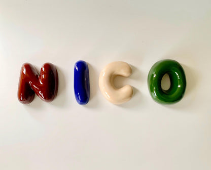 Handmade Custom Ceramic Letters,Personalized Baby Gift