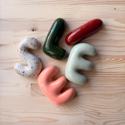 Personalized Baby Gift , Ceramic Bubble Letters-Personalized Ceramic Letter- Handmade Wall Decor | LA011
