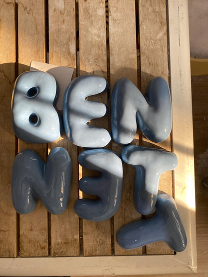 Handmade Custom Ceramic Letter: Personalized Wall Decor