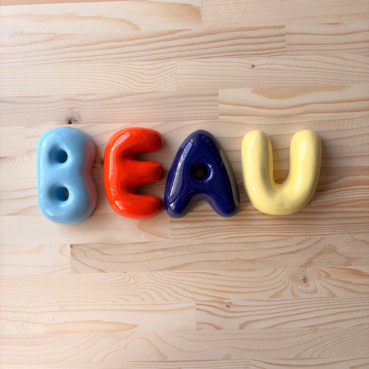 Personalized Baby Gift , Ceramic Bubble Letters-Personalized Ceramic Letter- Handmade Wall Decor | LA011