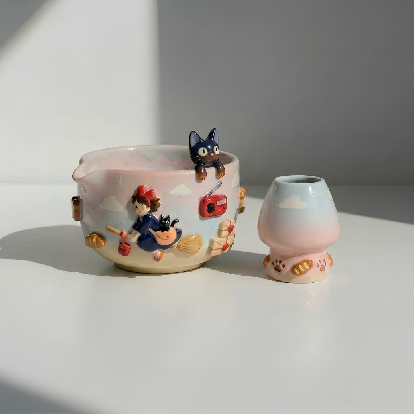 Ombre Kiki's delivery service Matcha Bowl | Handmade Ceramic Chawan | LA09