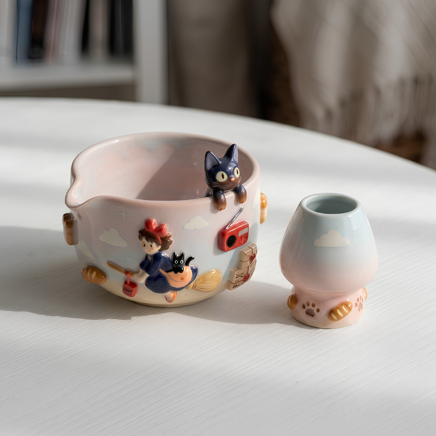 Ombre Kiki's delivery service Matcha Bowl | Handmade Ceramic Chawan | LA09