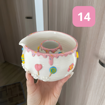 Handmade Matcha Tea Set Ready to Ship - Ceramic Matcha Bowl Set with Whisk Holder - Unique Tea Lover Gift - Birthday Gift - LA