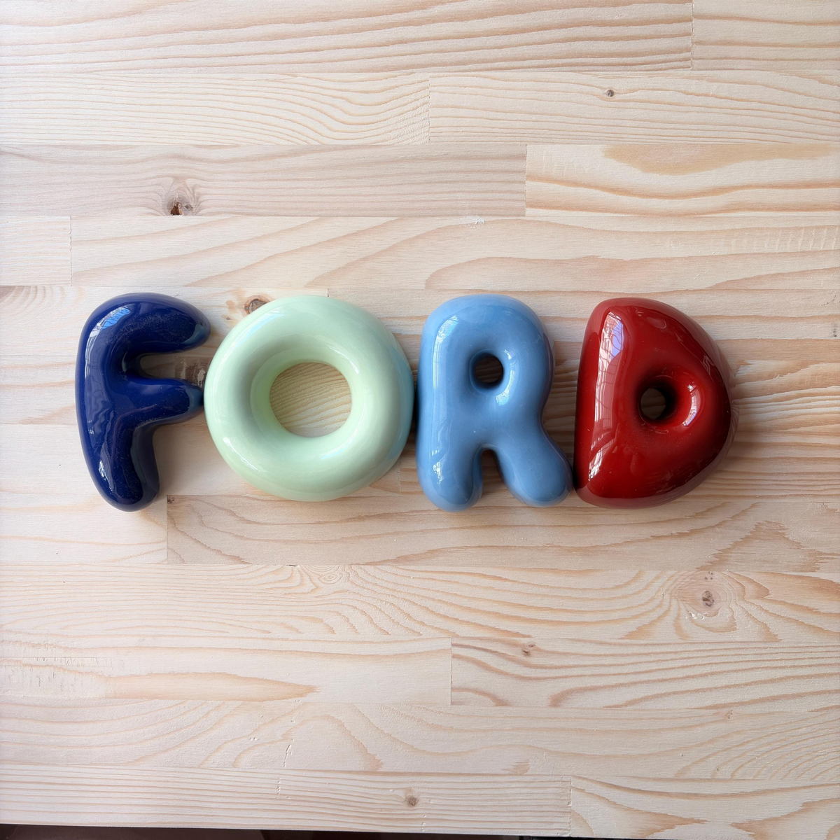 Personalized Baby Gift , Ceramic Bubble Letters-Personalized Ceramic Letter- Handmade Wall Decor | LA011