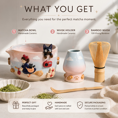 Ombre Kiki's delivery service Matcha Bowl | Handmade Ceramic Chawan | LA09