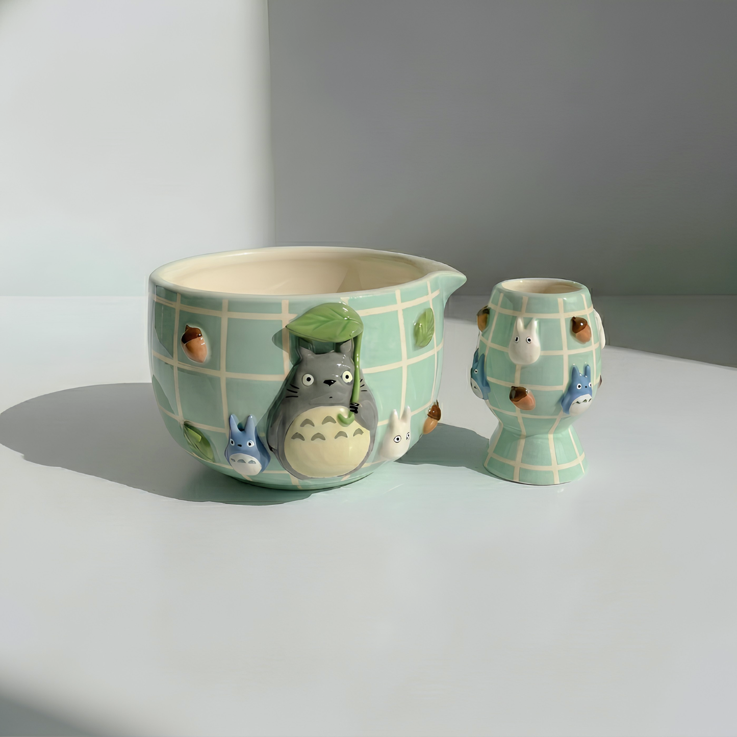 Mint Green My Neighbor Totoro Matcha Bowl | Handmade Ceramic Chawan | LA010