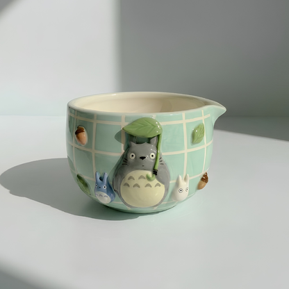Mint Green My Neighbor Totoro Matcha Bowl | Handmade Ceramic Chawan | LA010