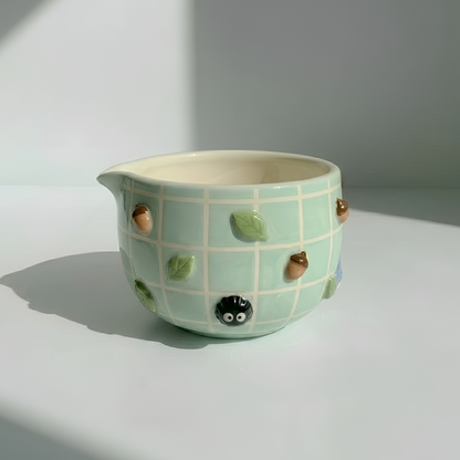 Mint Green My Neighbor Totoro Matcha Bowl | Handmade Ceramic Chawan | LA010