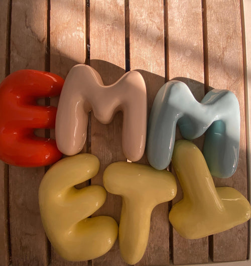 Handmade Custom Ceramic Bubble Letters