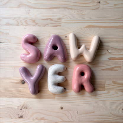 Handmade Custom Ceramic Letters-Personalized Ceramic Letter | LA008