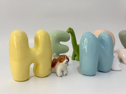 Free Standing Ceramic Letter - Handmade Custom Ceramic Letters | LA015