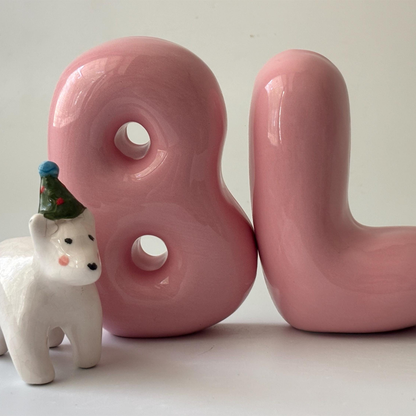 Free Standing Ceramic Letter - Handmade Custom Ceramic Letters | LA015