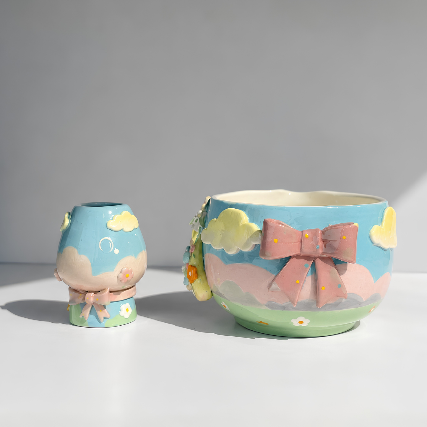 Limited Cry Baby 3D Handcrafted Ceramic Matcha Bowl and Whisk Holder Set – Whimsical Matchawan • HX03