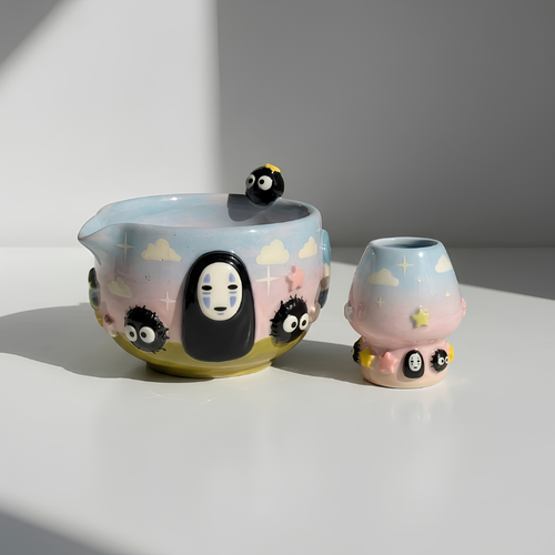 Ombre Noface Matcha Bowl | Handmade Ceramic Chawan | LA026