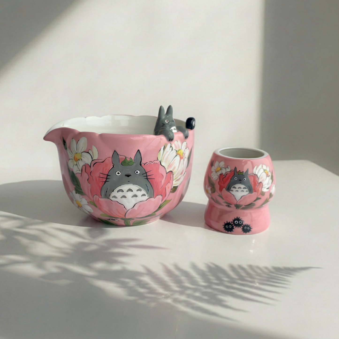 Pink Totoro Matcha Bowl | Handmade Ceramic Chawan | LA015