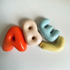 Personalized Baby Gift , Ceramic Bubble Letters-Personalized Ceramic Letter- Handmade Wall Decor | LA011