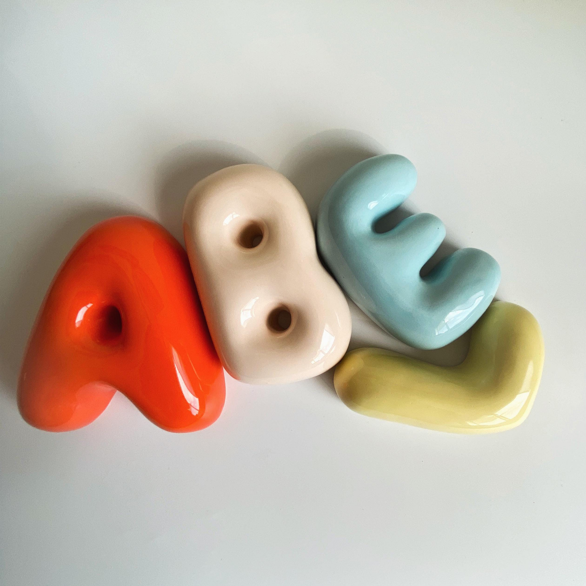 Personalized Baby Gift , Ceramic Bubble Letters-Personalized Ceramic Letter- Handmade Wall Decor | LA011