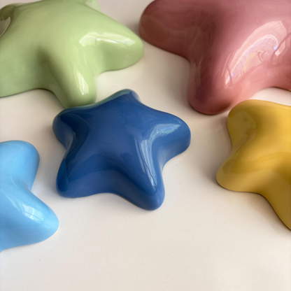 Handmade Ceramic Bubble Stars – Glossy Pastel Nursery Wall Art | LA001