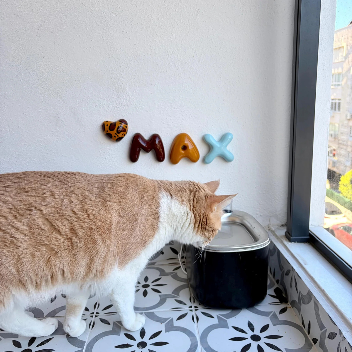 Personalized Ceramic Pet Name Letters – Mini 8cm Bubble Wall Decor | LA007