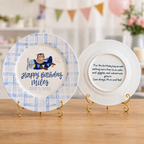 Personalized Birthday Plate for Boy, Airplane Ceramic Keepsake, Custom Name Birthday Plate | BGI023