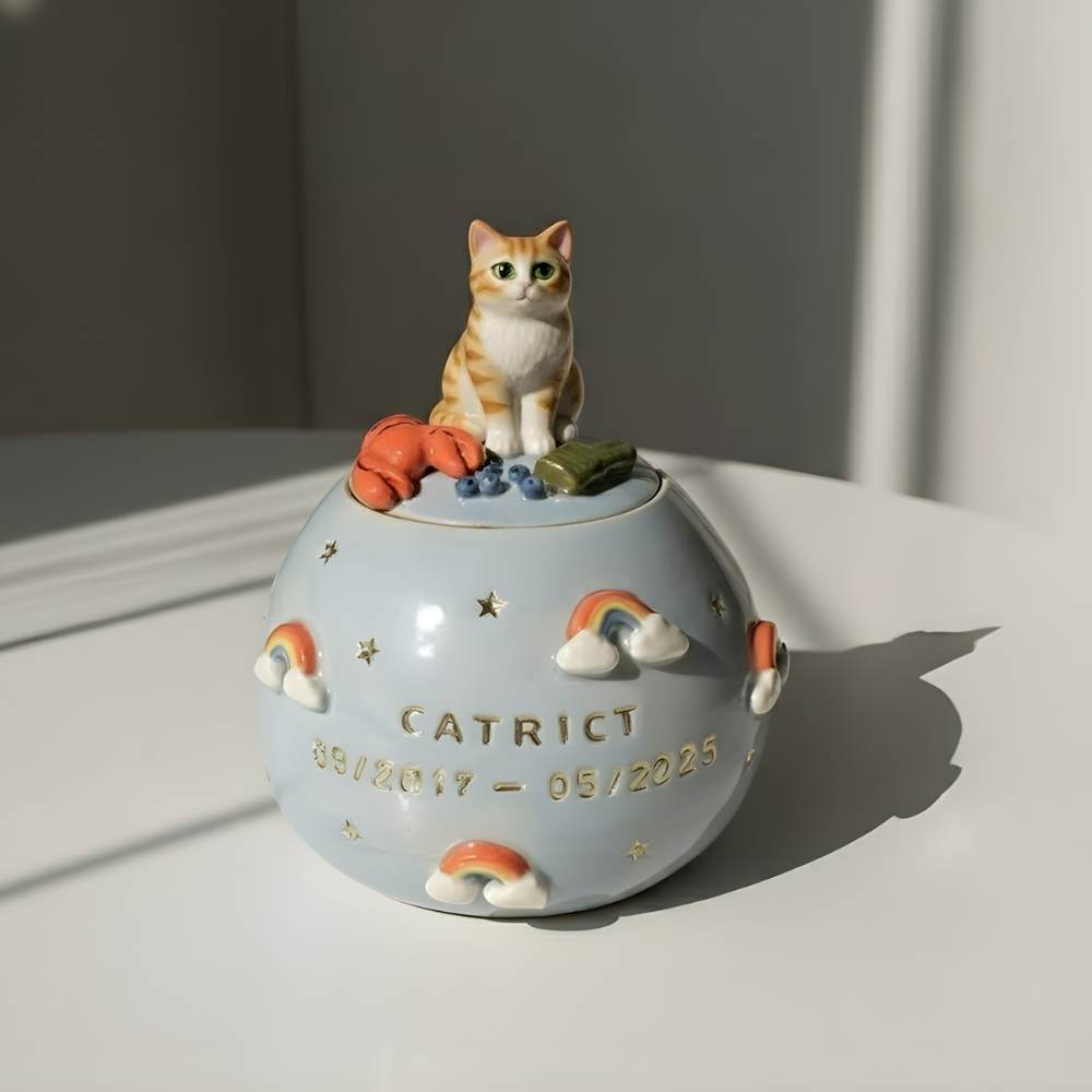Pet urn Rainbow | Personalized Ceramic Keepsake | LA202