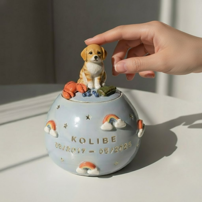 Pet urn Rainbow | Personalized Ceramic Keepsake | LA202