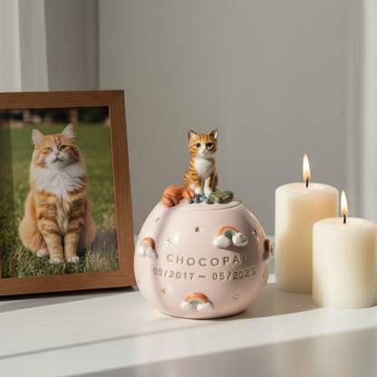 Pet urn Rainbow | Personalized Ceramic Keepsake | LA202