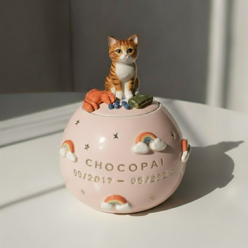 Pet urn Rainbow | Personalized Ceramic Keepsake | LA202