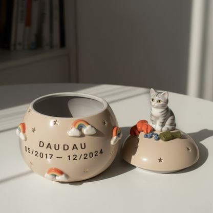 Pet urn Rainbow | Personalized Ceramic Keepsake | LA202