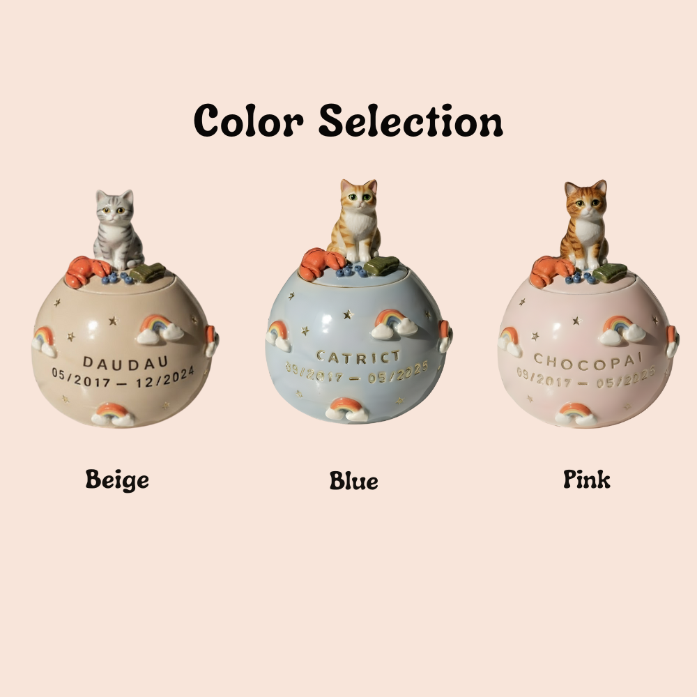 Pet urn Rainbow | Personalized Ceramic Keepsake | LA202